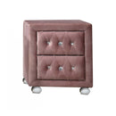 Reggie Nightstand, Pink Fabric Acme