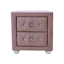Reggie Nightstand, Pink Fabric Acme