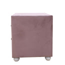 Reggie Nightstand, Pink Fabric Acme