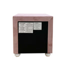 Reggie Nightstand, Pink Fabric Acme