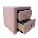 Reggie Nightstand, Pink Fabric Acme