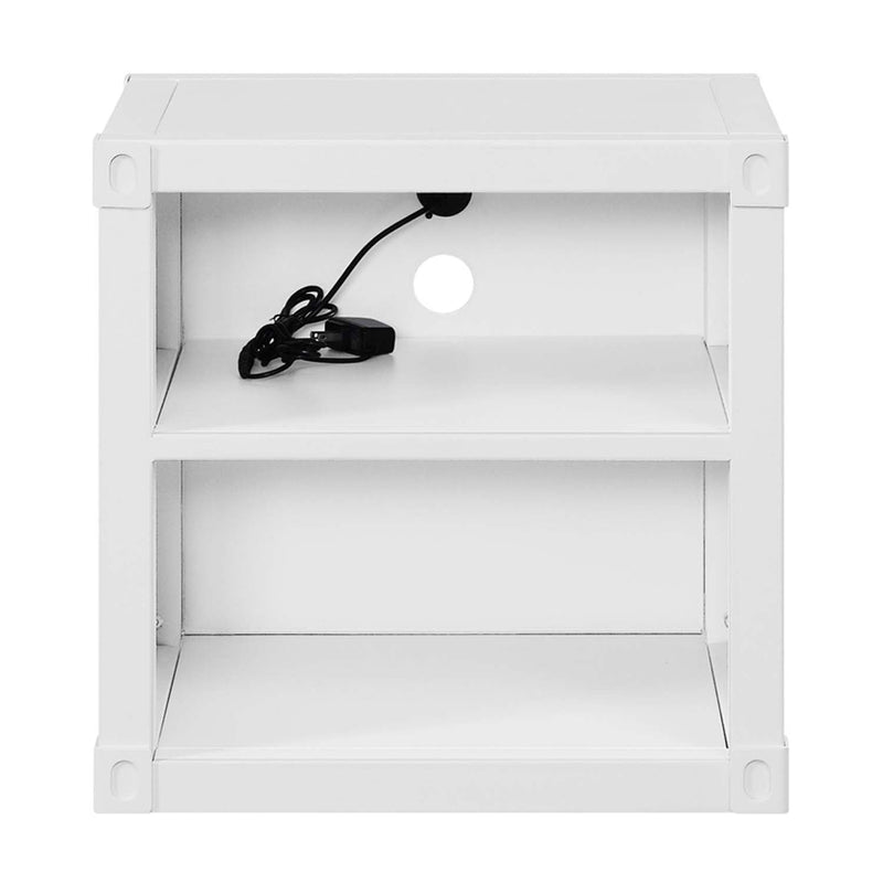 Cargo Nightstand w/USB, White Finish Acme