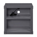 Cargo Nightstand w/USB, Gunmetal Finish Acme