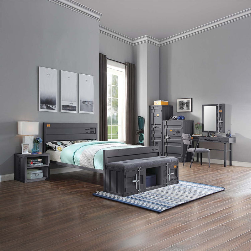Cargo Nightstand w/USB, Gunmetal Finish Acme