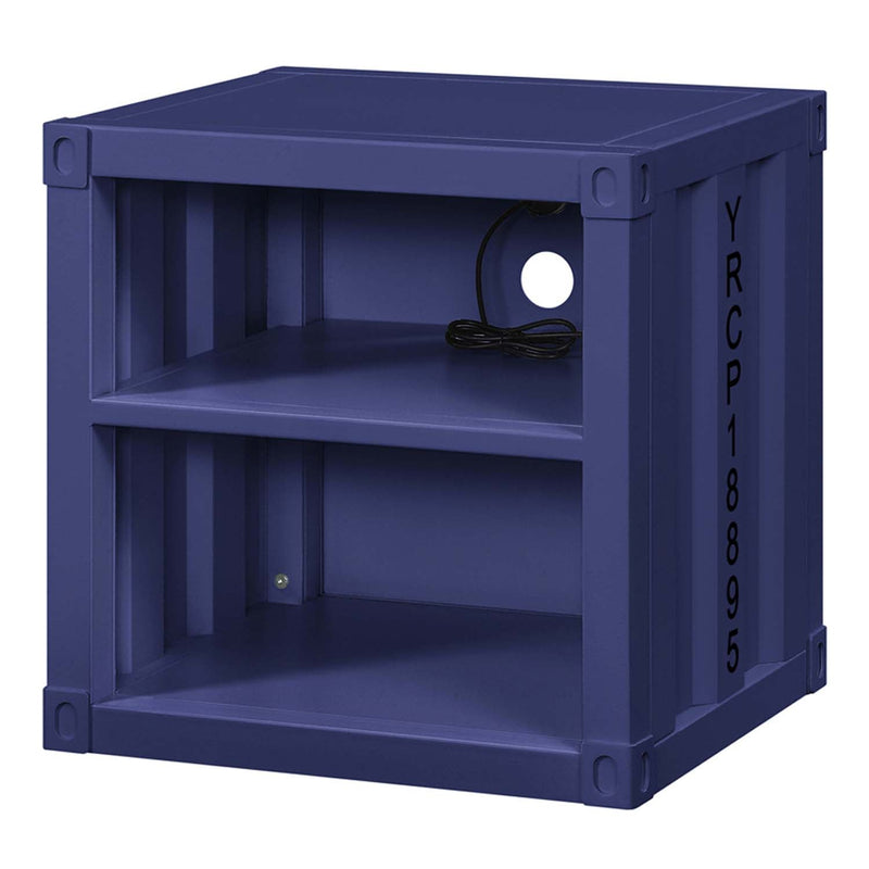 Cargo Nightstand w/USB, Blue Finish Acme