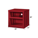 Cargo Nightstand w/USB, Red Finish Acme