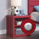 Cargo Nightstand w/USB, Red Finish Acme