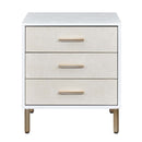 Myles Nightstand, White, Champagne & Gold Finish Acme
