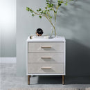 Myles Nightstand, White, Champagne & Gold Finish Acme