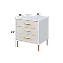 Myles Nightstand, White, Champagne & Gold Finish Acme