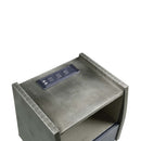 Doris Nightstand w/USB & Electric Lock, Gray Top Grain Leather & Aluminum Acme