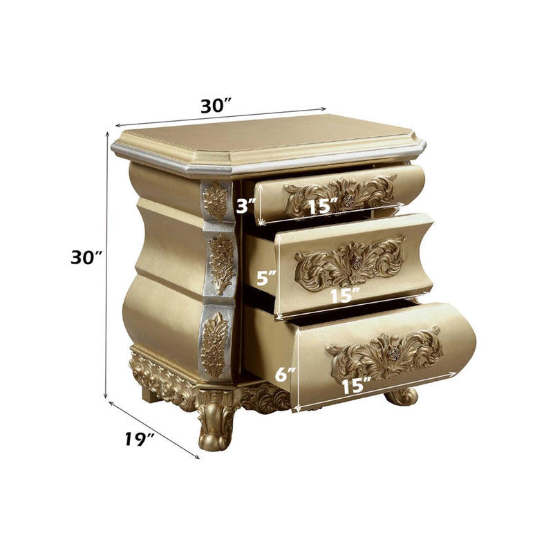 Seville Nightstand, Gold Finish Acme