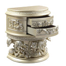 Vatican Nightstand, Champagne Silver Finish Acme