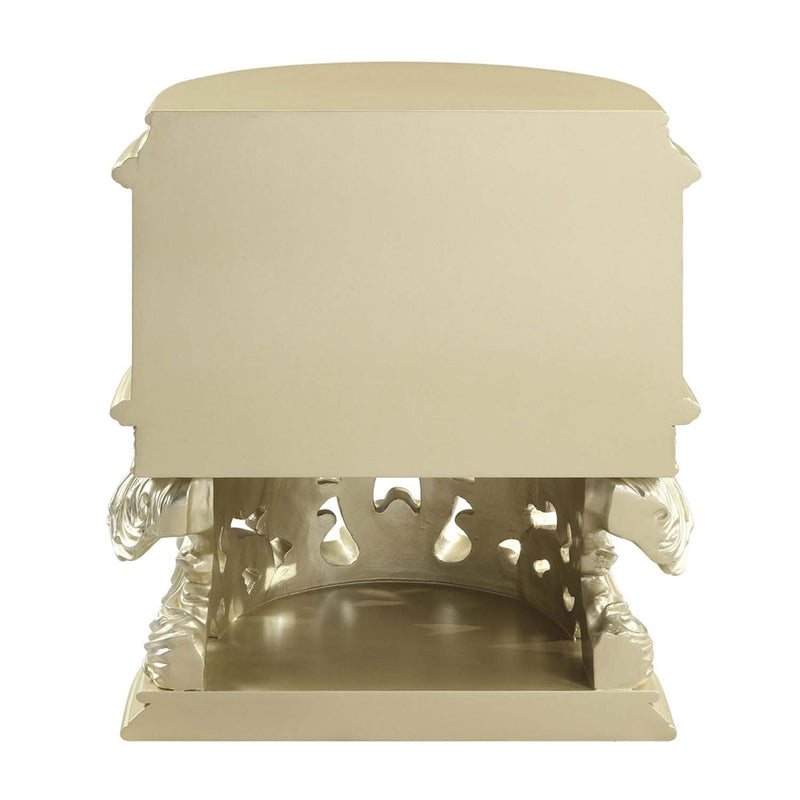 Vatican Nightstand, Champagne Silver Finish Acme