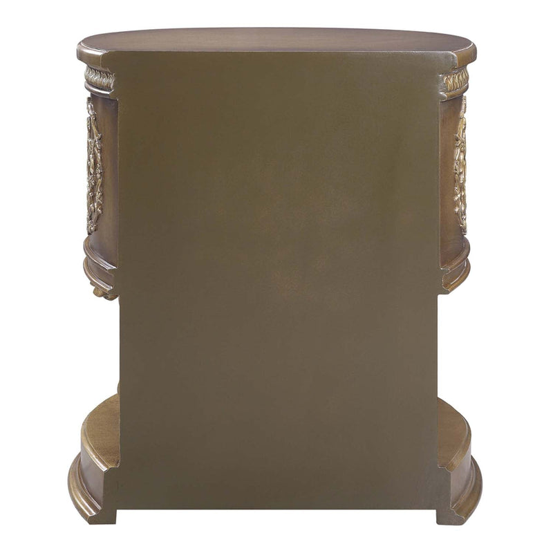 Constantine Nightstand, Brown & Gold Finish Acme