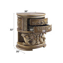 Constantine Nightstand, Brown & Gold Finish Acme