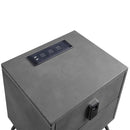 Doris Nightstand w/USB & Electric Lock, Gray Top Grain Leather Acme