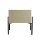 Metis Nightstand w/USB & Electric Lock, Vintage White Top Grain Leather Acme