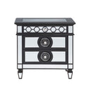 Varian II Nightstand, Mirrored, Black & Sliver Finish Acme