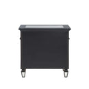 Varian II Nightstand, Mirrored, Black & Sliver Finish Acme