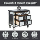 Varian II Nightstand, Mirrored, Black & Sliver Finish Acme