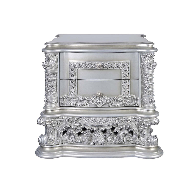 Valkyrie Nightstand, Antique Platinum Finish Acme