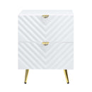 Gaines Nightstand, White High Gloss Finish Acme