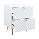 Gaines Nightstand, White High Gloss Finish Acme