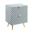 Gaines Nightstand, Gray High Gloss Finish Acme