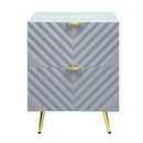 Gaines Nightstand, Gray High Gloss Finish Acme