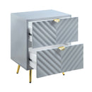 Gaines Nightstand, Gray High Gloss Finish Acme