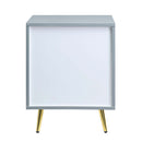 Gaines Nightstand, Gray High Gloss Finish Acme