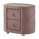 Salonia Nightstand, Pink Velvet Acme