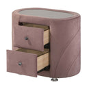 Salonia Nightstand, Pink Velvet Acme
