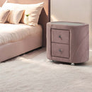Salonia Nightstand, Pink Velvet Acme