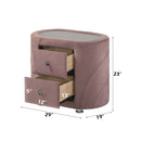 Salonia Nightstand, Pink Velvet Acme
