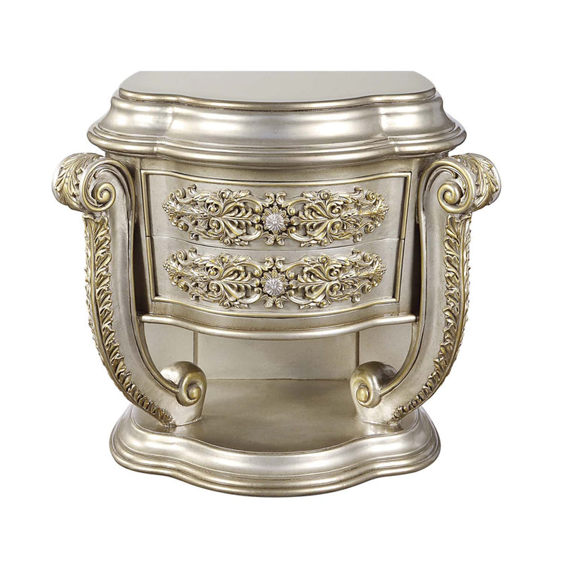 Danae Nightstand, Champagne & Gold Finish Acme