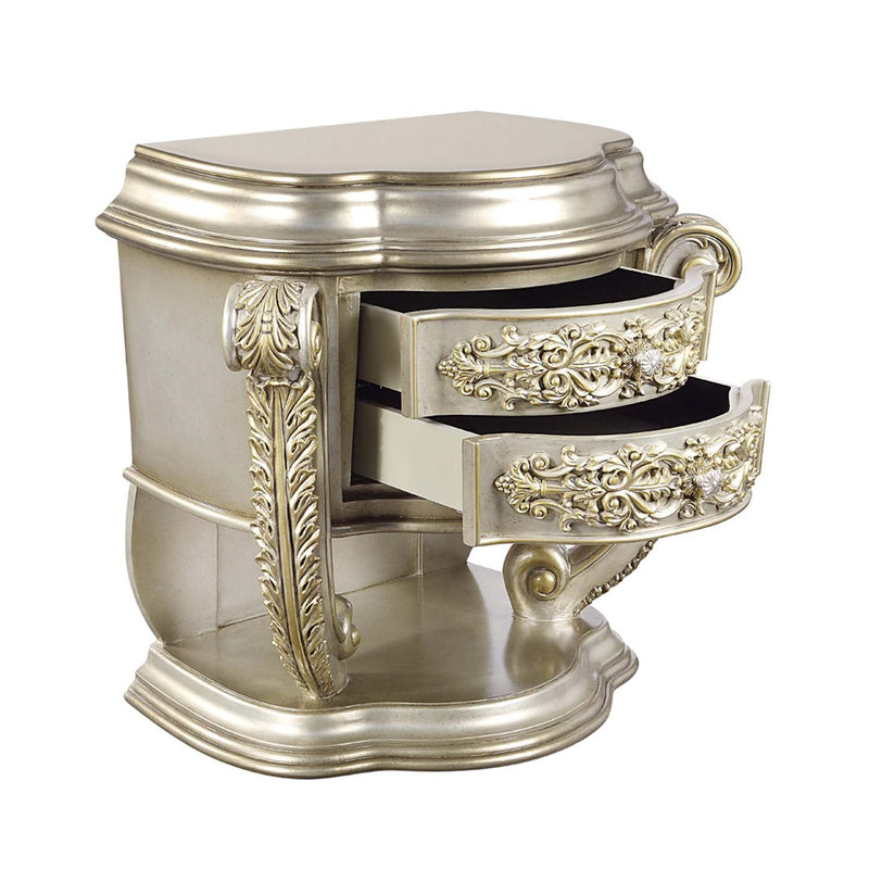 Danae Nightstand, Champagne & Gold Finish Acme