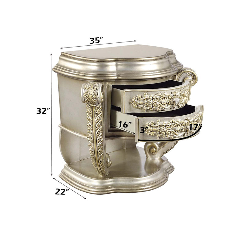 Danae Nightstand, Champagne & Gold Finish Acme