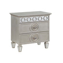 Varian Nightstand, Silver & Mirrored Finish Acme