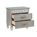 Varian Nightstand, Silver & Mirrored Finish Acme