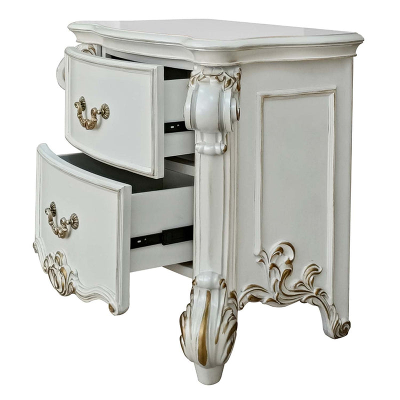 Vendome Nightstand, Antique Pearl Finish Acme