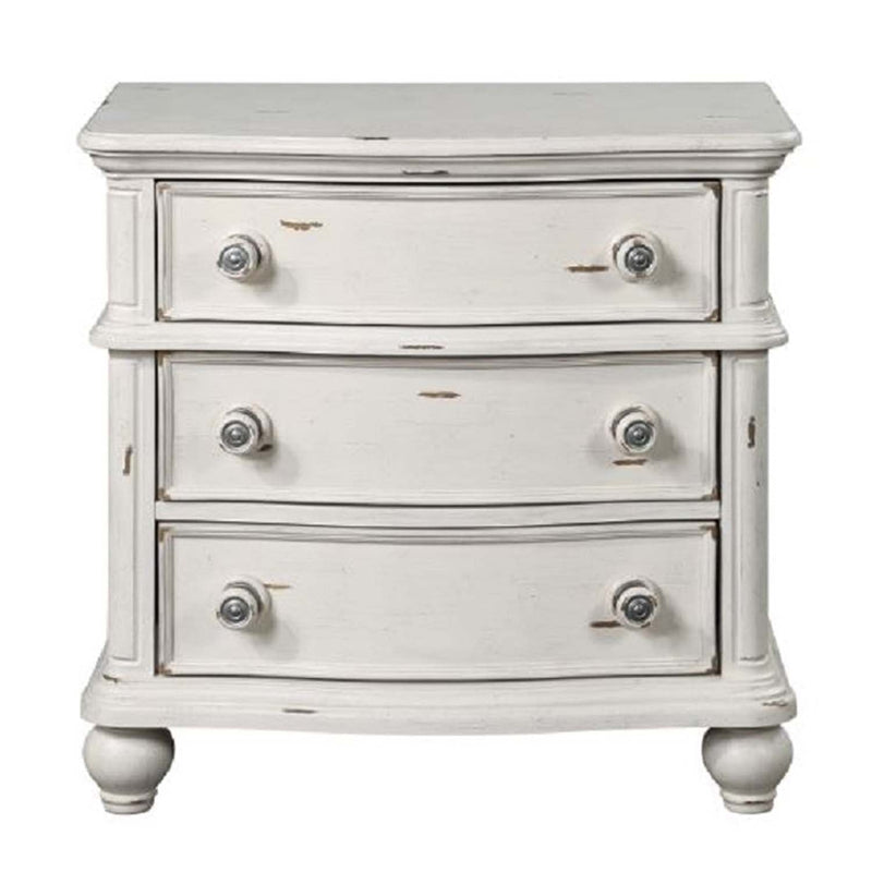Jaqueline Nightstand, Antique White Finish Acme