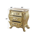 Cabriole Nightstand, Gold Finish Acme
