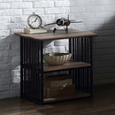 Zudora Nightstand, Antique Oak & Black Finish Acme