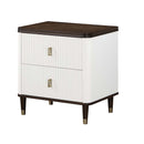 Carena Nightstand w/USB, White & Brown Finish Acme