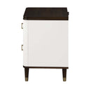 Carena Nightstand w/USB, White & Brown Finish Acme