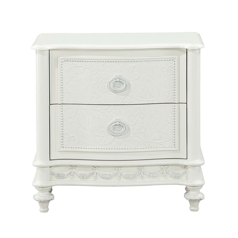 Dorothy Nightstand w/2 Drawers, Ivory Finish Acme