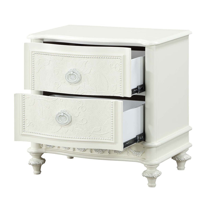 Dorothy Nightstand w/2 Drawers, Ivory Finish Acme