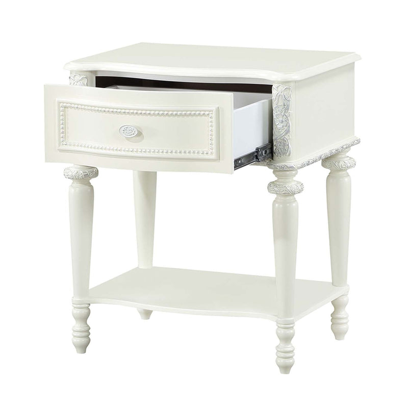 Dorothy Nightstand w/1 Drawer, Ivory Finish Acme